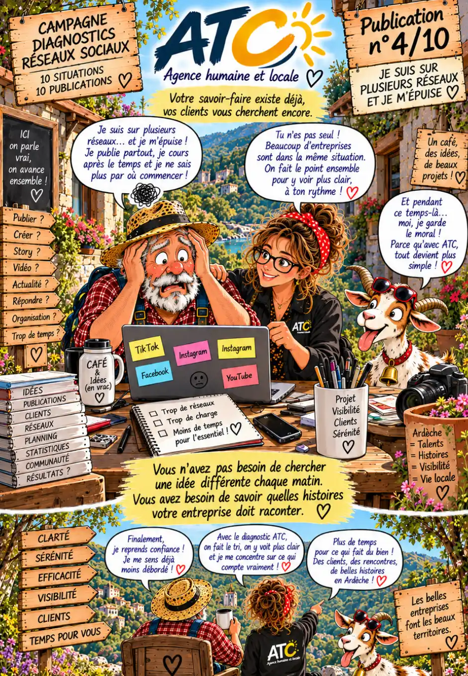 Auteur-illustrateur travaillant sa visibilité sur les réseaux sociaux avec l’accompagnement d’ATC Sud Ardèche